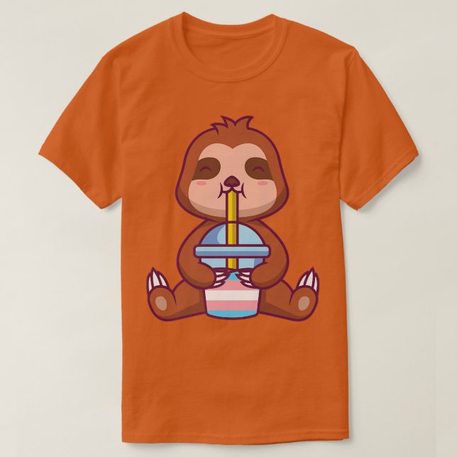 Camiseta brote transgénero de eslogan burbuja de té perezos (Diseño del anverso)