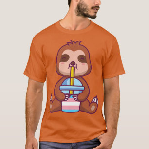Camiseta brote transgénero de eslogan burbuja de té perezos