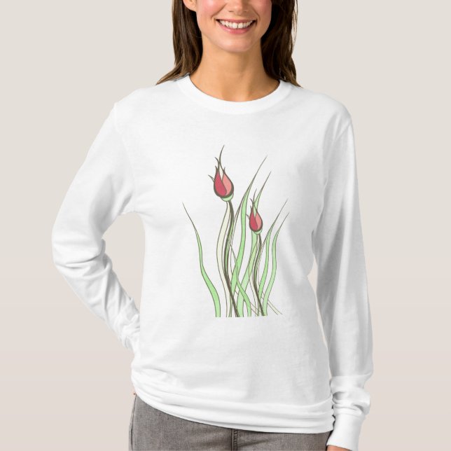 Camiseta Brotes color de rosa (Anverso)