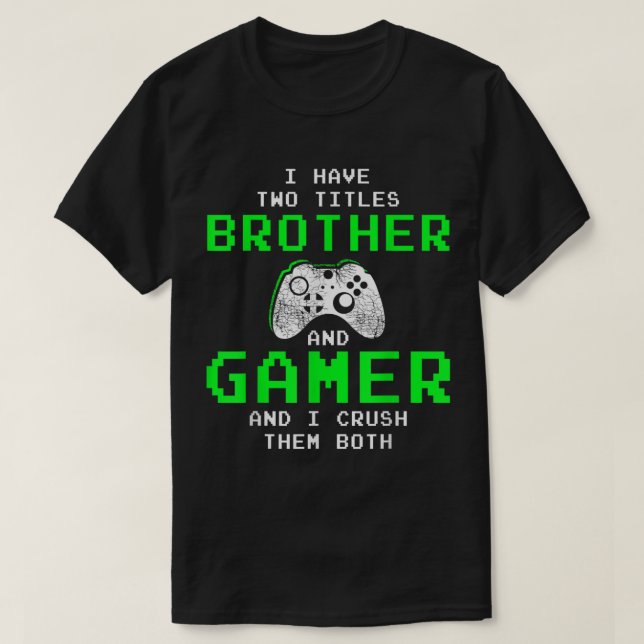 Camiseta Brother and Gamer Retro Pixel Design (Diseño del anverso)