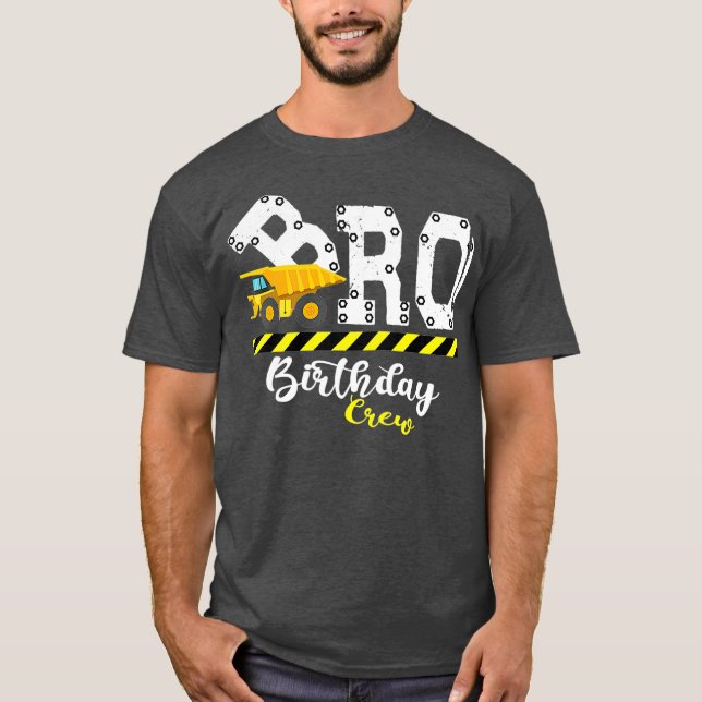 Camiseta Brother B-Day Bro Birthday Crew Construction (Anverso)