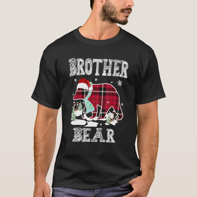 Camiseta Brother Bear Red Buffalo Plaid Family Mating Xma (Anverso)