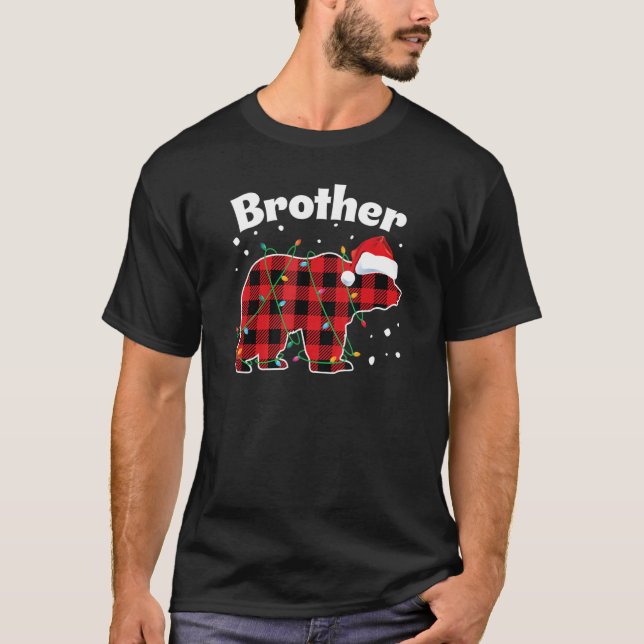 Camiseta Brother Bear Red Plaid Mateo Búfalo Pajama (Anverso)