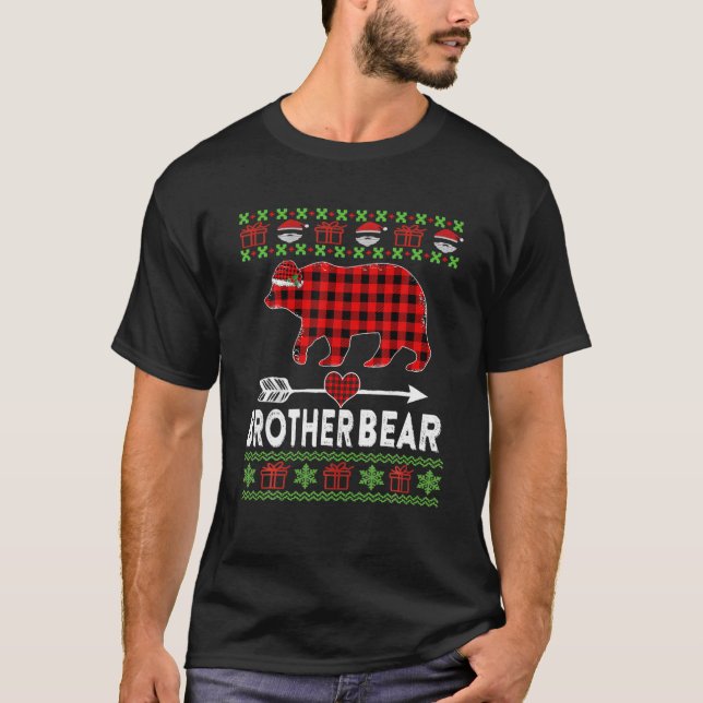 Camiseta Brother Bear Santa Red Planteó Pajamas Familiares  (Anverso)
