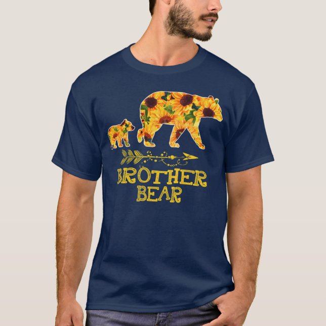 Camiseta Brother Bear Sunflower Funny Madre Familia Padre (Anverso)