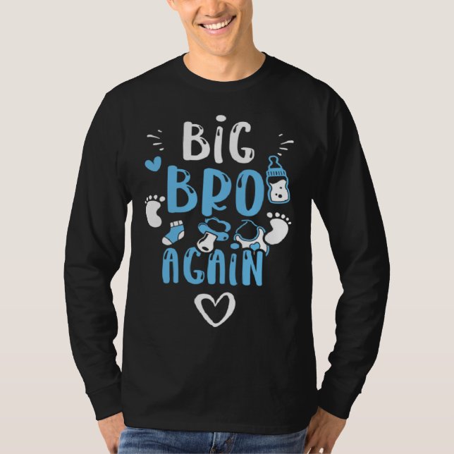 Camiseta Brother Big Bro Again  Baby Boy Sayings (Anverso)