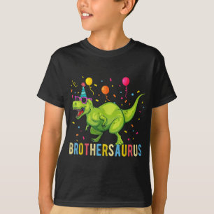 Camiseta Brother Birday Boy T Rex Dinosaur