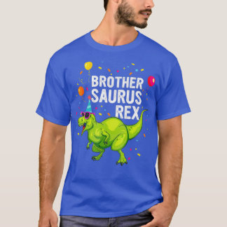 Camiseta Brother Birday Boy T rex Dinosaur