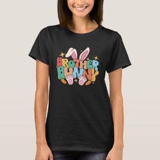Camiseta Brother Bunny Retro Groovy Easter Day Matching Fam