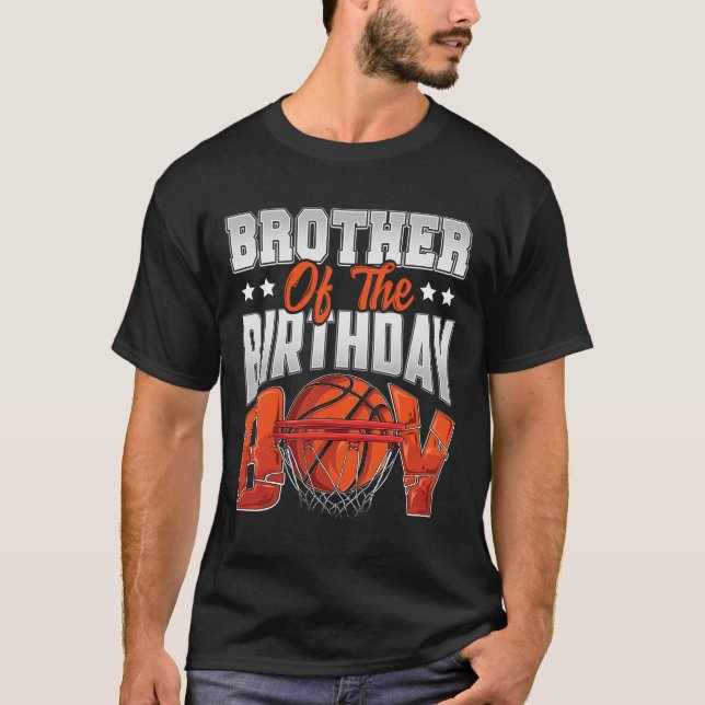 Camiseta Brother Bysketbyll Birthday Boy Family Byller B-da (Anverso)