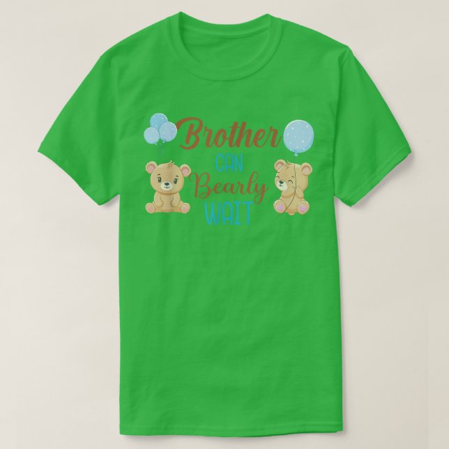 Camiseta Brother Can Bearly Wait Bear Gender Neutral Boy Ba (Diseño del anverso)