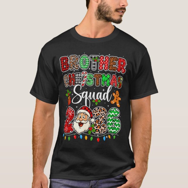 Camiseta Brother Christmas Crew 2026 Leopard Funny Santa Fa (Anverso)