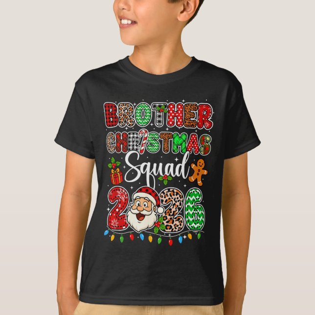 Camiseta Brother Christmas Crew 2026 Leopard Funny Santa Fa (Anverso)