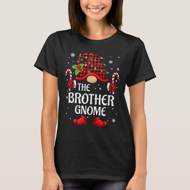 Camiseta Brother Gnome Matching Christmas Pjs For Family  (Anverso)