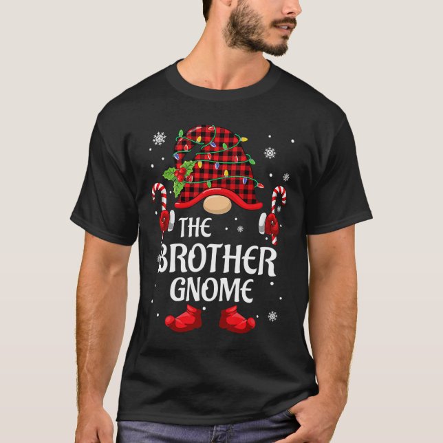 Camiseta Brother Gnome Matching Christmas Pjs For Family  (Anverso)