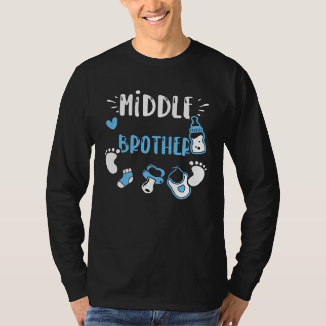 Camiseta Brother Middle Brother  Baby Boy Sayings (Anverso)