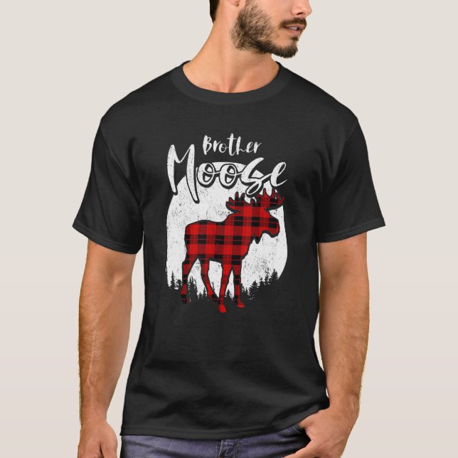 Camiseta Brother Moose Red Plaid Búfalo Familia Matanza Pa (Anverso)