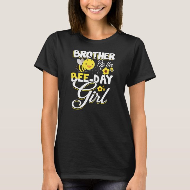 Camiseta Brother of the Bee Day Girl Bee Birthday Party (Anverso)