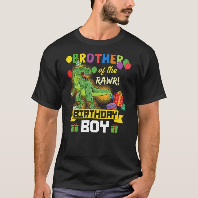 Camiseta Brother of the Birthday Boy Dinosaur Celebration G (Anverso)