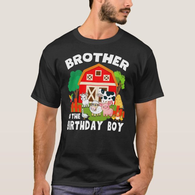 Camiseta Brother Of The Birthday Boy Farm Animal Theme Fami (Anverso)