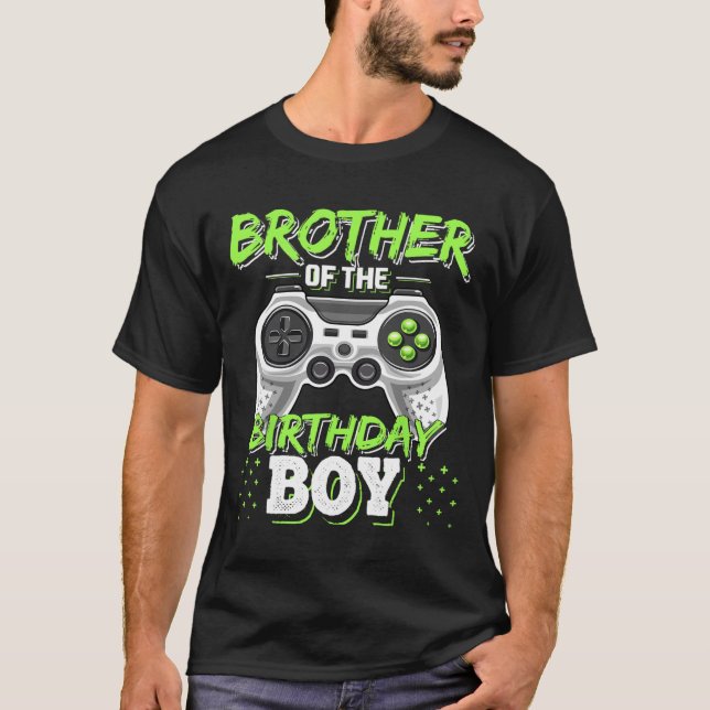 Camiseta Brother Of The Birthday Boy Matching Video Game Bi (Anverso)