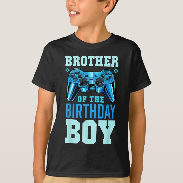Camiseta Brother Of The Birthday Boy Matching Video Gamer B (Anverso)