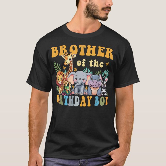 Camiseta Brother of the Birthday Boy Safari Jungle Animal M (Anverso)