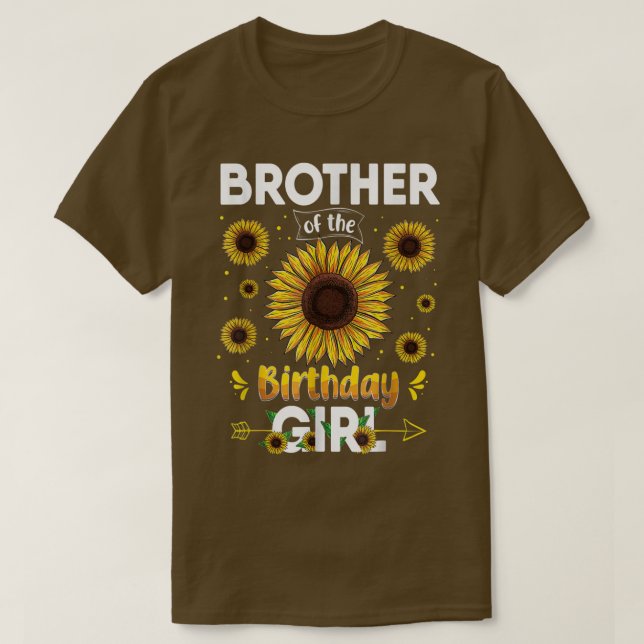 Camiseta Brother Of The Birthday Girl Sunflower Party Famil (Diseño del anverso)