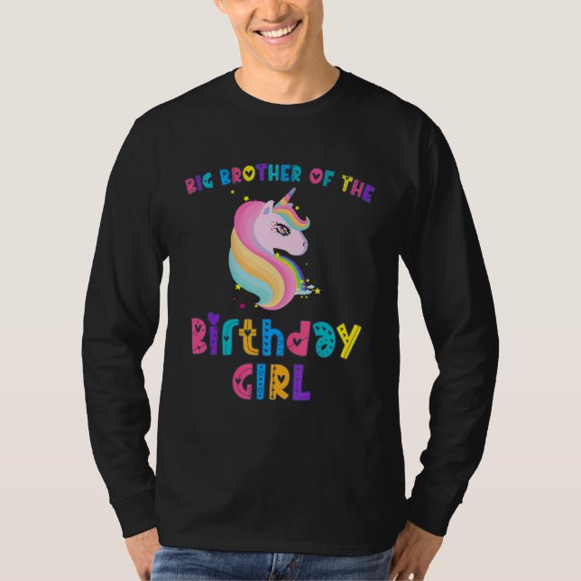 Camiseta Brother of the Birthday Princess Girl  Dabbing Uni (Anverso)