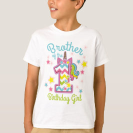 Camiseta Brother of the First birthday Unicorn