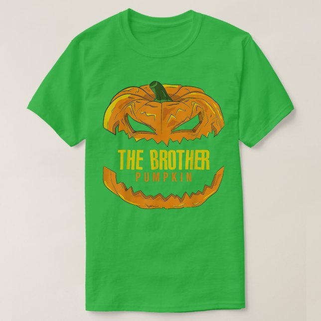 Camiseta Brother Pumpkin Matching Family Group Halloween Pa (Diseño del anverso)