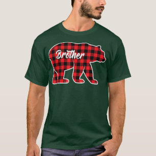 Camiseta Brother Red Plaid Bear Family Son Kid Matching Paj