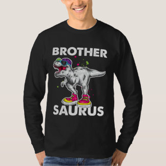 Camiseta Brother Saurus Boys Rex Bday Party Dinosaur