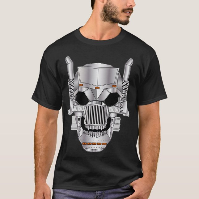 Camiseta Brothers Diesel Camión de cráneo de huesos FrontBa (Anverso)