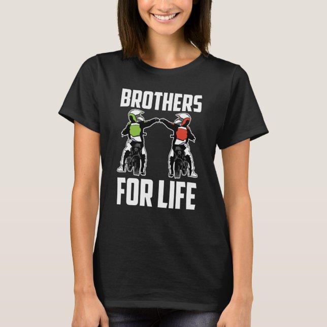Camiseta Brothers For Life Bike Mx Motocross Dirt Biking Br (Anverso)