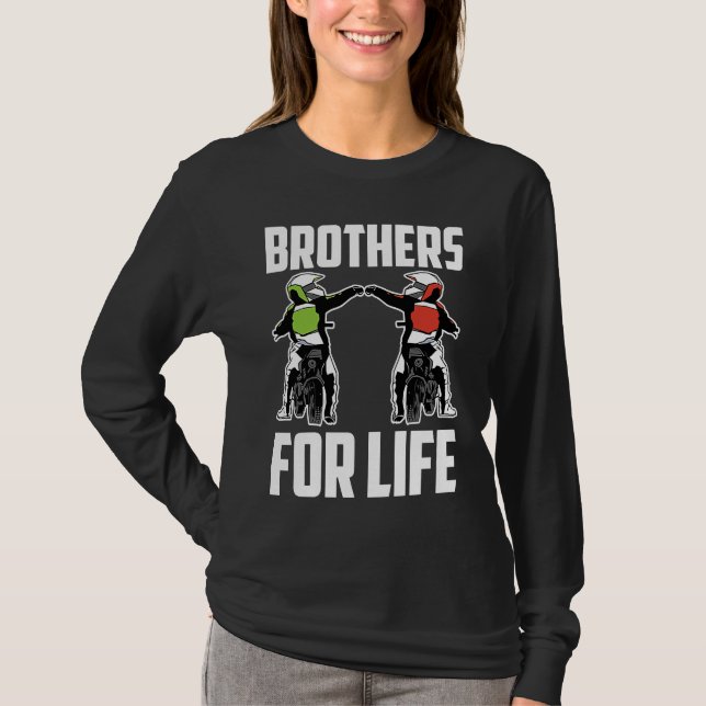 Camiseta Brothers For Life Bike Mx Motocross Dirt Biking Br (Anverso)
