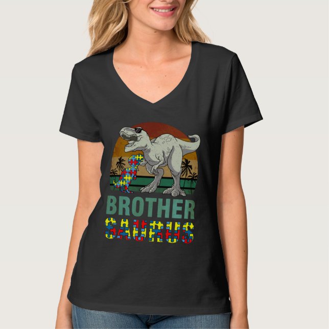 Camiseta Brothersaurus Dinosaur Rex Hermano Saurus Autismo  (Anverso)