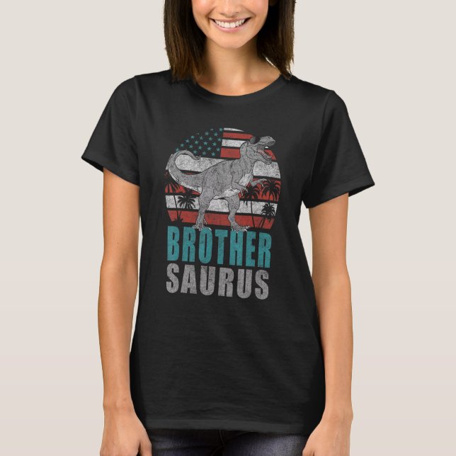 Camiseta Brothersaurus Rex Dinosaur Brother Saurus American (Anverso)