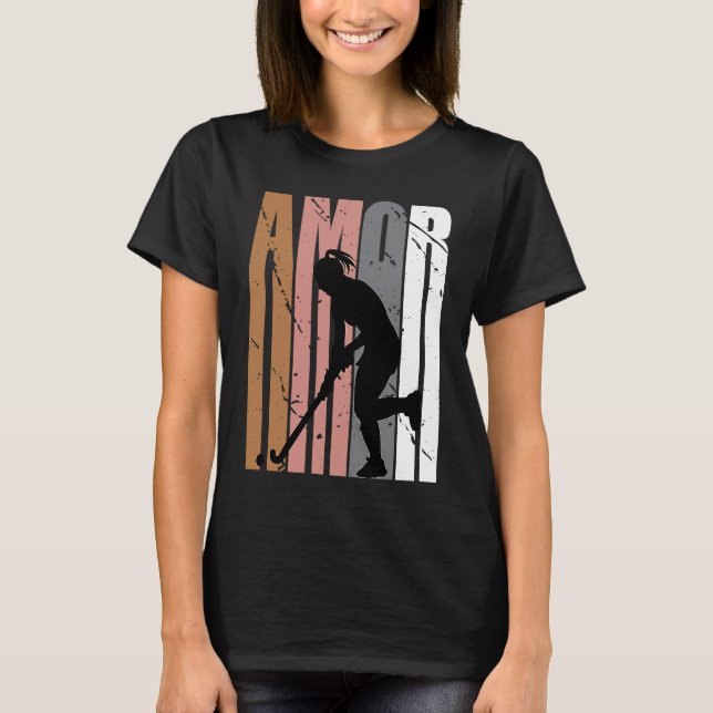 Camiseta Brown Amor Hockey Motivational Girls Teen Teenager (Anverso)