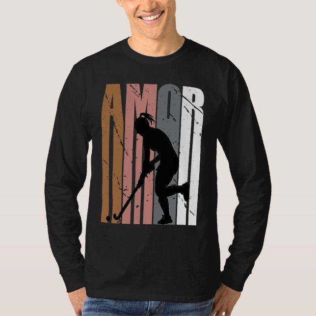 Camiseta Brown Amor Hockey Motivational Girls Teen Teenager (Anverso)