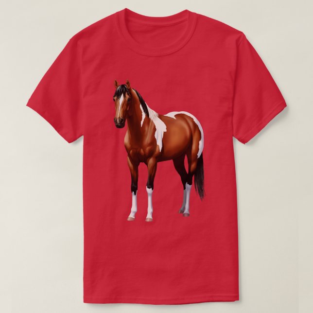 Camiseta Brown Bay Quarter Horse Pinto Paint Horse Stallion (Diseño del anverso)