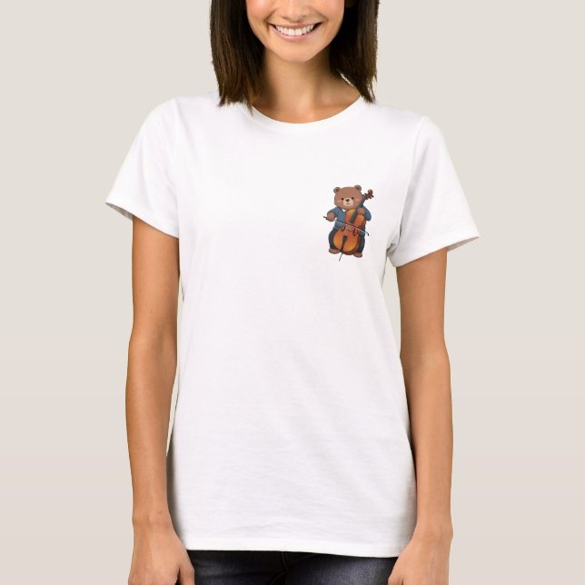 Camiseta Brown Bear Musician Playing Cello (Anverso)