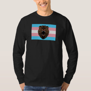 Camiseta Brown Grizzly Bear Ama La Bandera Del Orgullo Tran