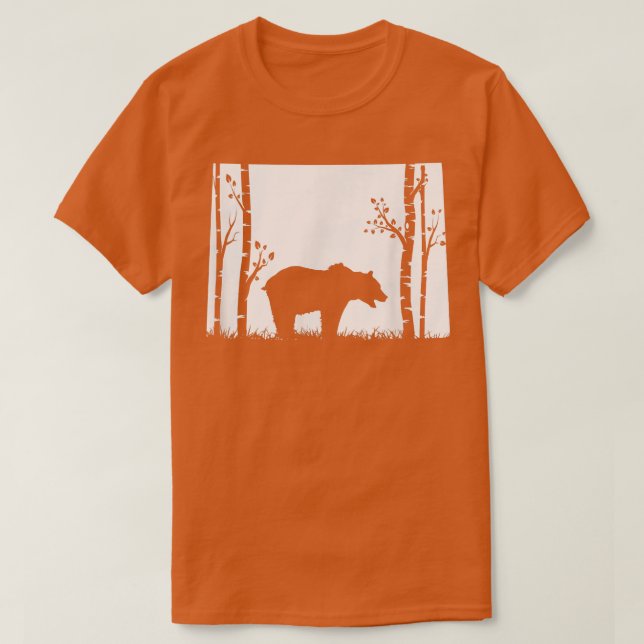 Camiseta Brown Grizzly Bear Hunting - Wyoming map Hunter  (Diseño del anverso)