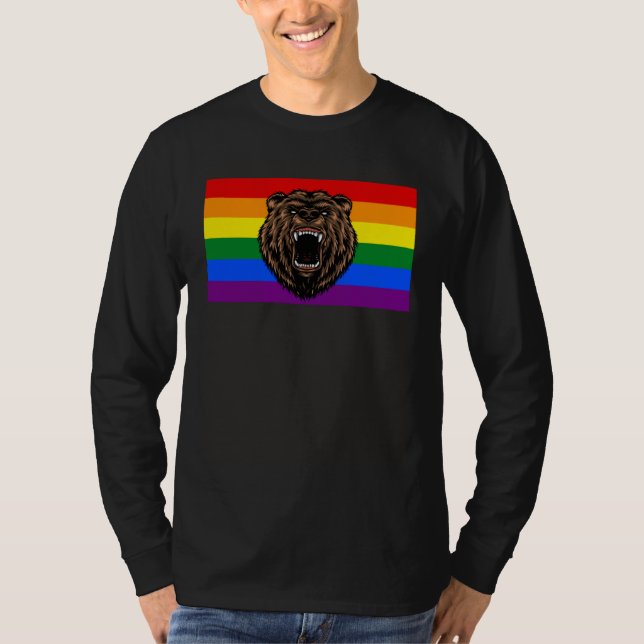 Camiseta Brown Grizzly Bear Love Gay Pride Flag Wild Forest (Anverso)