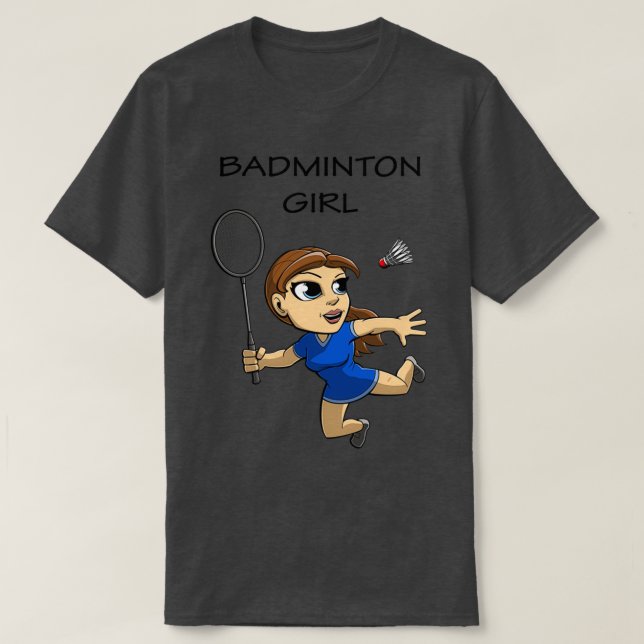 Camiseta Brown Haired Badminton Chica de la Corte T (Diseño del anverso)