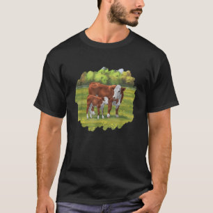 Camiseta Brown Hereford Cow Cute Calf Animales
