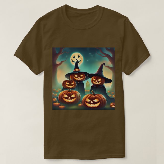Camiseta Brown Moonlight Dreamy Pumpkins (Diseño del anverso)