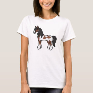 Camiseta Brown Piebald Personalizado Gypsy Vanner Shire Hor