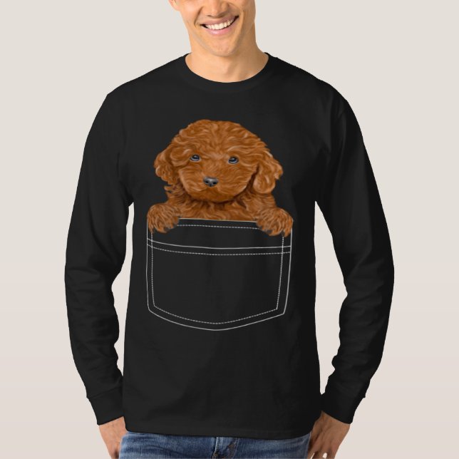 Camiseta Brown Poodle Dog In Pocket  Dog (Anverso)